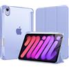 MoKo Cover per iPad Mini 7 A17 Pro, iPad Mini 6a Gen 8,3 Pollici, Lavanda | Portapenna, Retro in PC Rigido Traslucido, Supporto Multi-angolo, Leggero, Antigraffio, Sospensione/Risveglio Automatico