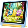 INFILAND Custodia per Bambini per iPad 6ª/5ª Gen (2018/2017), iPad Air 2 (9,7), Cover Antiurto Morbida con Maniglia e Supporto, Protezione Resistente e Carina (Blue-Yellow)