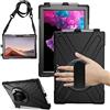TECHGEAR X-Case per Microsoft Surface Pro 7/7 Plus 6 5 4 12.3, resistente e resistente, resistente agli urti, con supporto girevole a 360, cinturino da polso e tracolla, Nero