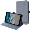 Generico DayQiQiPu Custodia per Nokia T10 8,0 Pollici Modello: TA-1503/1472/1462/1457 Flip Caso con Supporto e Slot per Schede, Auto Sveglia/Sonno, Regolazione Multi-Angolo Antiurto - Denim Blu