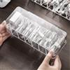 Generic Organizzatore per cavi con custodia trasparente in plastica con coperchio e 7 scomparti per cordini, caricabatterie, telefono, auricolari, telecomando