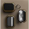 Generic Custodia antiurto resistente compatibile con AirPods Pro 2, custodia protettiva robusta con anello portachiavi, pelle durevole per AirPods Pro di seconda generazione, marrone