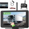 Realdio Kit Retrocamera Wireless, IPS Touch 7 Pollici, BSD, DVR | Visione Notturna IP68, Registrazione in Loop, Linee Guida e 12-24V per Camper, Camion, Bus, Furgone e Rimorchio