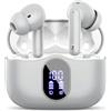 Btootos Cuffie Bluetooth, Auricolari Bluetooth 5.4 con 4 Mic Cuffie Wireless In Ear | Cuffiette Bluetooth 36 Ore HiFi Stereo LED Display, Cuffie Senza Fili IP7 Impermeabili, USB-C, Touch Control, Grigio