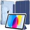 EspZanthic Custodia per iPad A16 11a/10a Generazione 2025 2022 Cover Navy | Portapenne Bumper TPU Morbido Retro Trasparente Supporto Sottile Antiurto Antiscivolo Auto Wake Sleep Tablet Casa Scuola Case