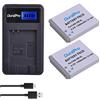 Durapro 2 batterie NB-6L NB-6LH + caricatore USB LCD per fotocamere Canon Powershot SX500 IS, SX710 HS, SX520 HS, SX530 HS, SX510 HS, S120, SX700 HS, SX610 HS, SX600 HS, D30 e S95