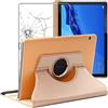 ebestStar - Cover per Huawei MediaPad T5 10.1, Custodia Protezione Rotazione 360, Pelle PU, Dorato + Vetro Temperato