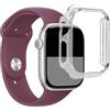 REY Pack 3X Cover in Gel TPU Trasparente per Apple Watch Series 10 42MM - Series 11 42MM, Ultra Sottile 0,33 mm, Morbido Flessibile, Custodia Silicone