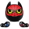 AMAFACE Spideman - Auricolari wireless Bluetooth, con doppio microfono e controllo touch, senza fili, 36 ore di riproduzione