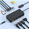 ROCKETEK Docking station Surface,Dock Surface 12 in 1 con Triplo Display,Doppia Porta HDMI 4K@60HZ+VGA, Docking Station Surface Pro per Surface Pro 11/10/9/8/X/7/6/5/4/3/Surfac Laptop, Surface Book, Surface Go