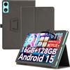 Haofun Custodia Cover Compatibile con TECLAST P50AI, Sottile Leggero Cover con Supporto per Matita e Cinturino, Custodia in PU Case con Multi-Angolo Regolabili, Nero