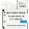 Aousavo EN-EL19 - Batteria di ricambio compatibile con Cool pix A100, A300 / Cool pix S32, S33, S100 / Cool pix W100, W150
