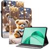 Generico DayQiQiPu Custodia per Honor Pad X8a (11,0 Pollici) Cover Ribaltabile in pelle PU Motivo Orso Diamante Guscio Portafoglio con Supporto Custodia Multifunzionale, 07