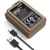 NEEWER NP-FW50 Batteria Sostitutiva 1030mAh per Sony A6400 A6000 A7II ZV-E10, Ricarica Rapida Sicura in 2,3 Ore con Cavo USB di tipo C per A5100 A6100 A6300 A6500 A7R II A7S II e Caricabatterie BC-TRW