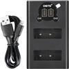 DSTE - Caricabatterie doppio USB compatibile con Olympus PS-BLS5 BLS-5 PS-BLS50 BLS-50, alimentazione tramite cavo di ricarica micro USB a USB-A 2.0