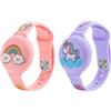 Hsthe Sea Confezione da 2 Bracciale Airtag, Porta Airtag in Silicone con Modello Bohemian Arcobaleno e Unicorno per Bambini Piccoli e Anziani, Custodia Protettiva per Localizzatore GPS (Lilla, Rosa)