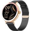 TOOBUR Orologio Smartwatch Donna Uomo, 40mm Contapassi Polso, Oro Nero | Fitness Tracker con 2 Cinturini, Compatibile con Telefoni Android e iOS, Rispondere Effettuare Chiamate, Touchscreen HD, IP68