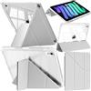 A-BEAUTY Custodia Compatibile con iPad mini (A17 Pro, Modello 2024, 7a Generazione) / mini 6 2021 con Portapenne, Chiaro Antiurto, Supporto Pieghevole a Y 6 in 1, Auto Svegliati/Sonno, Grigio