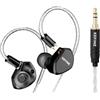 KGUSS KEFINE Klean - Auricolari in-ear con cavo HiFi, diaframma DLC da 10 mm, driver dinamico in-ear, con cavo staccabile argentato a 2 pin da 0,78 mm, auricolari da gioco (senza microfono da 3,5 mm