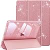 FINTIE Cover per iPad 9a/8a/7a Generazione 10,2 Pollici (2021/2020/2019) | con Portapenne - Antiurto Glittering Trasparente Cover Posteriore con Auto Sveglia/Sonno, (Oro rosa)