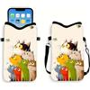 Generic Borsa a tracolla con gatto dei cartoni animati, graziosa borsa leggera per telefono cellulare con cinghia, borsa a tracolla per telefono, borsa a tracolla per viaggi, regali di compleanno per donne