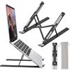 Generic Supporto da scrivania per laptop, design ergonomico, regolabile, portatile, pieghevole, in alluminio, con custodia, supporto per notebook con raffreddamento ventilato, per computer portatili da 10 a