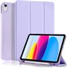 4UBonLife Cover Per iPad (A16) 11a Generazione 11 Pollici 2025, iPad 10a Generazione10,9 2022 con Portapenna, Custodia Protettiva Sottile con Retro Rigido Traslucido Guscio Case, Viola Chiaro