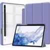 QJONSIU Custodia Compatibile con Samsung Galaxy Tab S10 Ultra, [Funzione Stand] Funda Ultrafina de TPU Blando con Función Auto Sleep Wake, Acrilico Chiaro Antigraffio Custodia-Viola