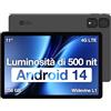 AGM PAD T2 Tablet Android 14,11 pollici FHD 1920 x 1200,Schermo Ad Alta luminosità 500 NITS,Tablet MTK G91,8 GB (4+4) + 256 GB,Doppia SIM,Fotocamera,Da 23 MP,OTG,GPS,Widevine L1