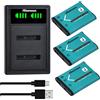 Hisewen EN-EL19, batteria da 1200 mAh, Hisewen Dual caricatore per Nikon Coolpix W150 S33 S32 S100 S2500 S2800 S3200 S3500 S4100 S5200 S5300 S6500 S66000 S680. 0 S6900 S7000 per Sony NP-BJ1 DSC-RX0