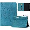 Vaitasy Custodia per Samsung Galaxy Tab S8/S7 11 SM-X700/X706/T870/T875 | Fiore di prugna Magnetico Folio Pelle PU con Supporto Funzione Cover per Galaxy Tab S7 Custodia - Blu