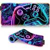 BUBELS Tappetino per mouse RGB Gaming XXL, tappetino per mouse RGB grande, con 14 modalità di illuminazione, 7 colori LED, bordi cuciti, impermeabile, antiscivolo, migliore precisione, gioco al neon,