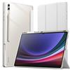 JETech Custodia per Samsung Galaxy Tab S10 Ultra/S9 Ultra 14,6, Bianco | Cover Retro Trasparente, S Pen Holder, Protezione Antiurto Sottile, Supporto Tri-Pieghevole