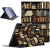 Coalbooliy Custodia per Samsung Galaxy Tab A9, Aesthetic Libreria Motivo Disegno Ragazza Flip Cover in pelle PU con Supporto Funzione Soft TPU Antiurto Tablet Case in Silicone, Nero