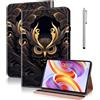 TUOLISG Custodia per Amazon Kindle Fire HD 8 & 8 Plus, (12°/10° generazione, 2022/2020), Fire HD 8 Tablet Case ultra sottile in pelle PU multi angolo, con slot per carte di credito, gufo