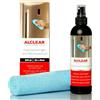 ALCLEAR 721ER set pulitore inox con panno, sgrassa senza aloni | Panno in microfibra incluso, per superfici inox in cucina, frigo e cappa, pulizia senza polish, Made in Germany