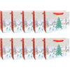 Idena 30490-10 - Sacchetti regalo invernali, 10 pezzi, sacchetti regalo di dimensioni 26 x 20 x 11 cm, sacchetti di carta invernali in rosso e bianco con neve e albero di Natale