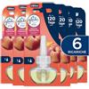 Glade Liquido Elettrico Profumatore per Ambienti con Olii Essenziali, Fragranza Peach Paradise, Fino a 120 Giorni di Profumo, 6 Ricariche da 20ml