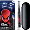 Oral-B Spazzolino da denti elettrico iO Kids, Spazzolino da denti, motivo: Spider-Man, nero - 3 modalità di spazzolatura morbida per bambini di 6 anni, timer musicale, punta rotonda di ricambio