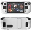 Generic Custodia protettiva Kickstand per Steam Deck Custodia di protezione completa per console di gioco con base appoggio Materiale per PC Manicotto assorbimento degli urti Accessori giochi (bianco)
