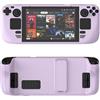 Generic Custodia protettiva Kickstand per Steam Deck Custodia di protezione completa per console di gioco con base appoggio Materiale per PC Manicotto assorbimento degli urti Accessori giochi (viola chiaro)