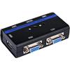AISENS A111-0064 - Switch KVM VGA USB 1U-2PC con Cavo per Controllare Due CPUs, Nero