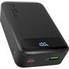 SBS Compact PowerBank, 20000mAh, 20W Power Delivery (PD 3.0 PPS) | AFC, Power Bank con Ricarica Rapida, Display LCD, USB-C, USB-A, Caricabatterie Portatile da Viaggio, Design Compatto, Nero