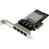 StarTech Scheda di Rete Gigabit PCIe a 4 Porte, Intel I350 (ST4000SPEXI) | Adattatore di Rete PCI Express, Scheda NIC