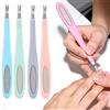 Generic Colore casuale, 1 pezzo 2 in 1 a forma di V, in acciaio inox, per rimuovere cuticole, unghie, manicure, accessori per la cura delle unghie, 10,3 x 1,3 cm