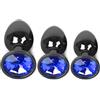 Lsexyier 3 pezzi Set plug anale da donna uomo Anale Piastra metallica Kit anal plug,Set plug anale con cristallo diamante Grigio scuro,per principianti donne, coppie, uomini