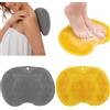 REBECCAGIBSON Tappetino da bagno in silicone, 2 pezzi, massaggiatore per piedi, doccia con ventose antiscivolo, per la cura dei piedi, rilassamento, aumento della circolazione sanguigna, peeling (grigio, giallo)