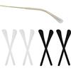 NiceLand 4 paia Tappi per Occhiali in Silicone gommini antiscivolo per occhiali Bianco e Nero Morbido Puntali Puntali per occhiali Accessori per Occhiali per Gambe Sottili in Metallo per Occhiali da Sole