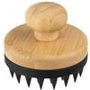 Generico Massaggiatore Capelli Legno e Silicone Morbido Color Nero Shampoo a Secco Spazzola Capelli Ricci e Lisci Scalp Massager Rilassante Esfoliante Testa per Stimolare la Crescita del Cuoio Capelluto