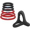 KYLOS Cock Ring 6+1 Pezzi, Anelli Del Pene In Silicone Con 6 Dimensioni 22-39Mm, Regolabile Per Adulti, Colore Nero E Rosso
